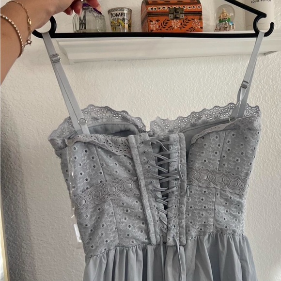 House of cb Elegant blue Eyelet Dress - Picture 3 of 4